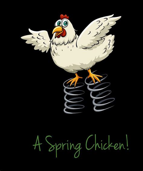 Spring Chicken Funny Rooster Pun Digital Art By Jonathan Golding