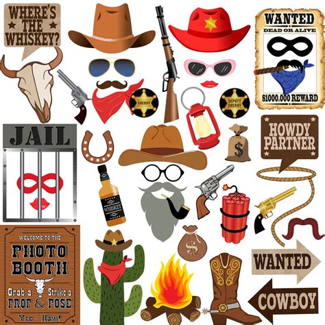 Buy Western Photo Booth Props 42pcs Western Photo Props Western Party