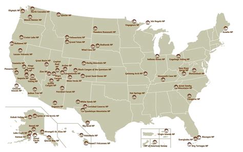 National Parks USA Map