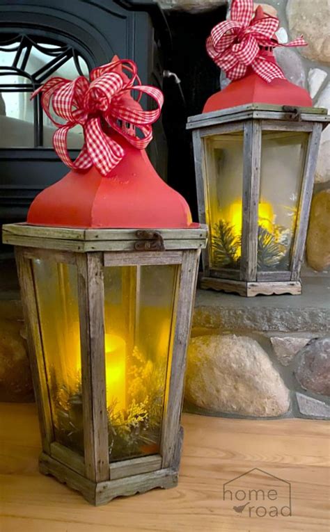 Upcycled Red Christmas Lanterns