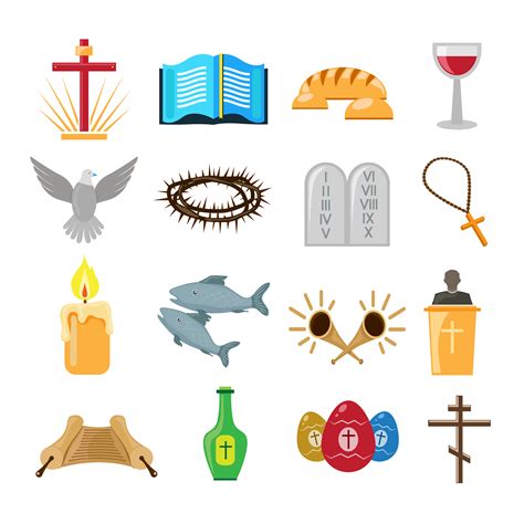 Conjunto De ícones Do Cristianismo Download Vetores Gratis Desenhos