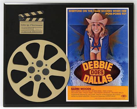 Debbie Does Dallas Bambi Woods Movie Poster Limited Edition Movie Reel Display Gold Record