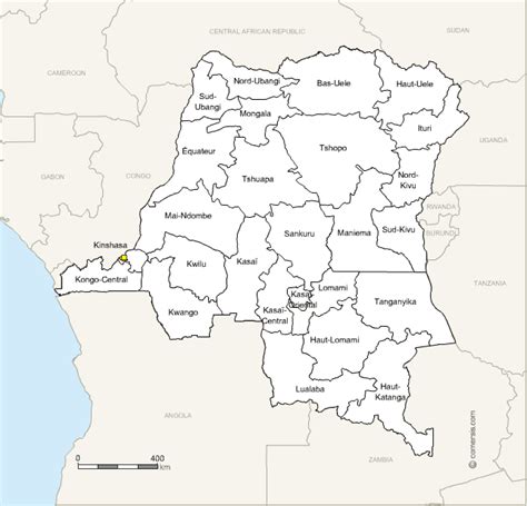 Carte Nouvelles Provinces De La République Démocratique Du Congo