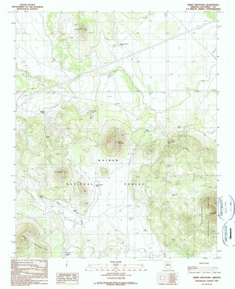Yellowmaps Ebert Mountain Az Topo Map 124000 Scale 75