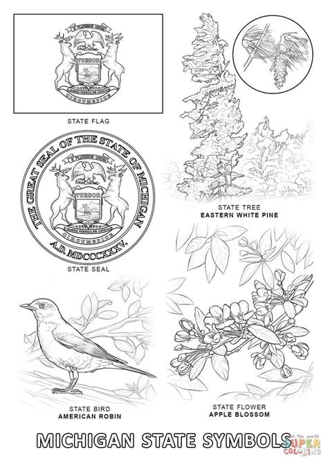 See more ideas about chinese symbols, coloring pages, symbols. Michigan State Symbols | State symbols, Flag coloring ...