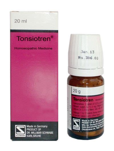 Schwabe German Tonsiotren Tablets Homeopathic Treatment Of Tonsillitis