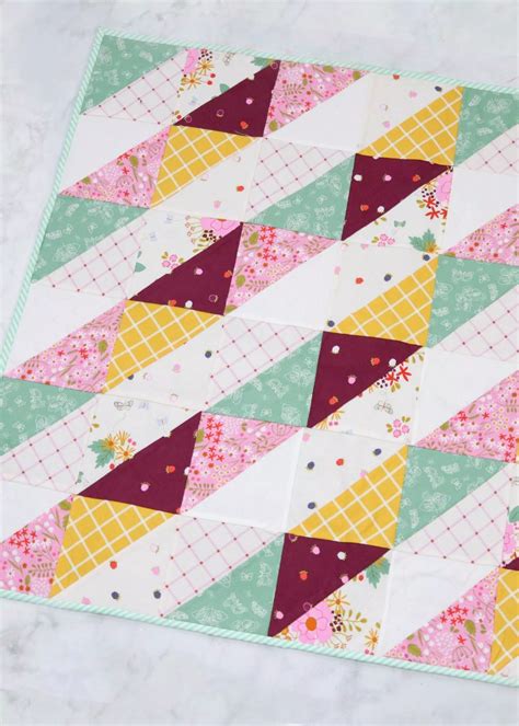 Easy Half Square Triangles Baby Quilt Sewing Tutorial Triangle Quilt