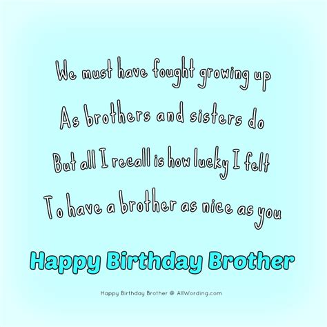 Birthday Poem From Sister To Brother We Must Have Fought Growing Up As Brothers And Sisters Do