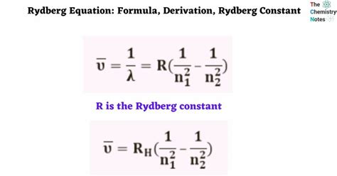 Rydberg Equation Formula Derivation Rydberg Constant