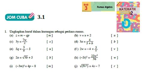 Latihan Rumus Algebra Tingkatan 2 Nota Matematik Tingkatan 3 Bab 6