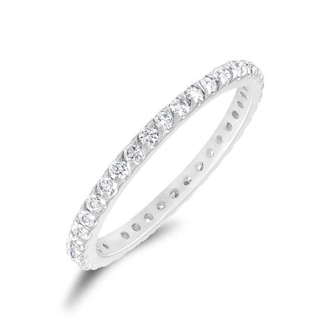 0 56 carat diamond eternity ring pave wedding band womens anniversary ring stackable ring 14k