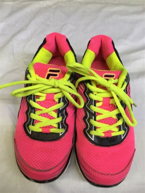 Girls Fila Neon Multi Color Tennis Shoes 3sr21111 656 Size 1 Ebay