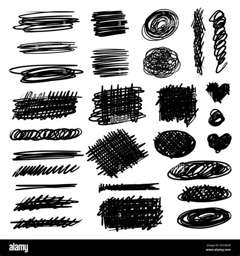 Scribble Pen Strokes Doodle Pencil Scratch Vector Freehand Shapes