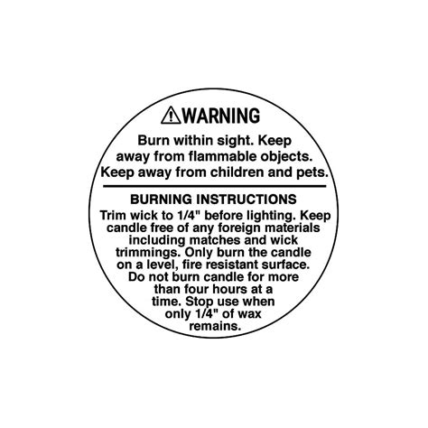 1000 pieces candle warning labels candle jar container stickers candle safety labels candle warning sticker decals for candle making diy candle jars and tins. Candle Warning Labels 1.25 Inch - CandleScience