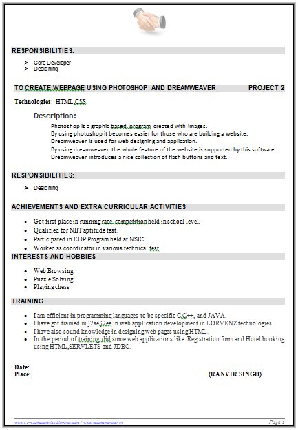 Sample template example of excellent cv / curriculum vitae with career objective for b.sc. Over 10000 CV and Resume Samples with Free Download: Best B Tech Resume