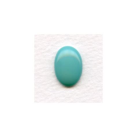 Turquoise Glass Cabochons Oval Buff Tops 18x13mm