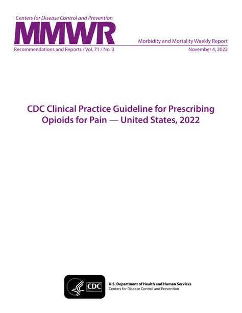 PDF CDC Clinical Practice Guideline For Prescribing Opioids For Pain