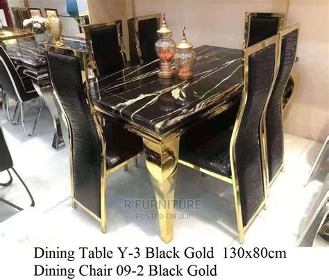 executive black and gold design dinning chair and table in kaneshie furniture r furniture