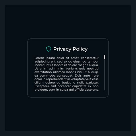 Privacy Policy Ui Element Template Personal Data Editable Isolated Vector Dashboard Component