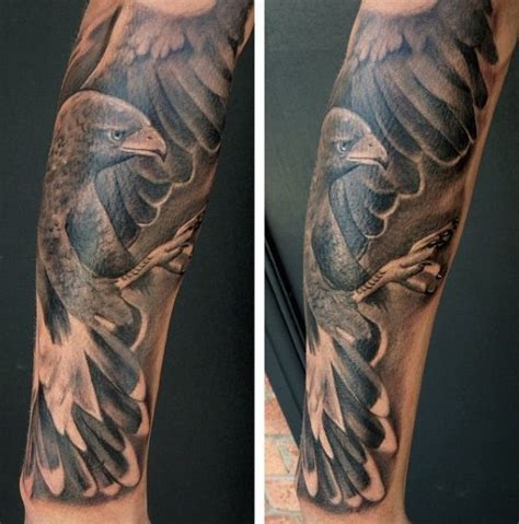 Mha Hawks Wings Tattoo 100 Hawk Tattoo Designs For Men Masculine Bird