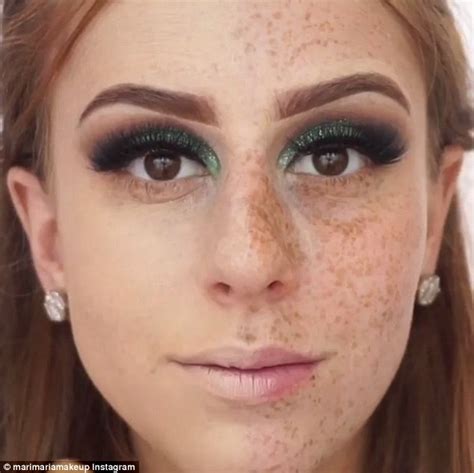 Talented Make Up Artist Completely Covers Her Freckles Using Products