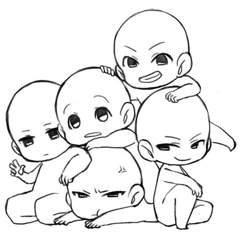 Cute Chibi Base Pose Coloring Pages