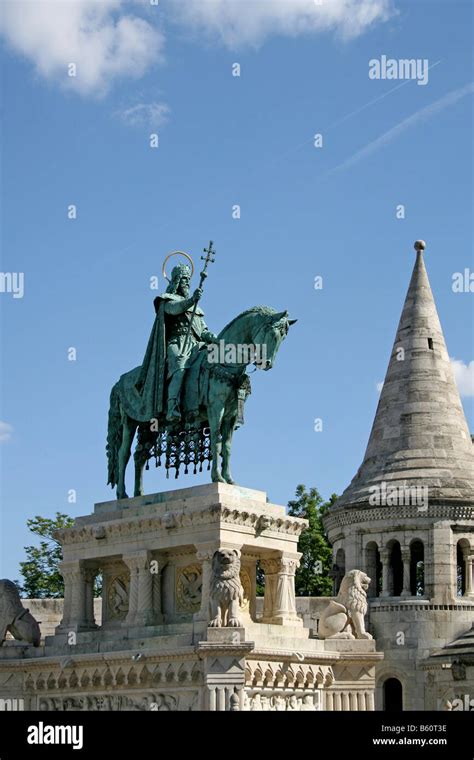 Statue Of King Stephen I Of Hungary In Front Of Halászbástya Or