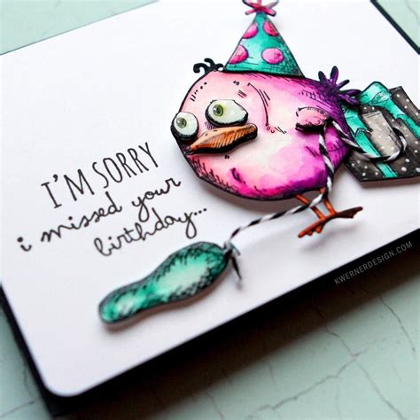 Tim Holtz Bird Crazy Stamps And Zig Clean Color Real Brush Markers Tim