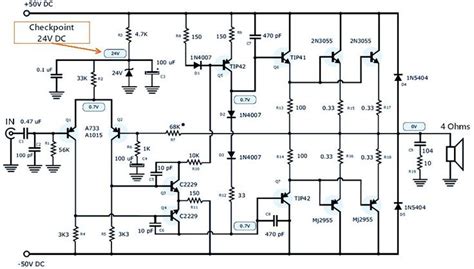 120W Power Amplifier Schematic Design Power Amplifiers Power Supply