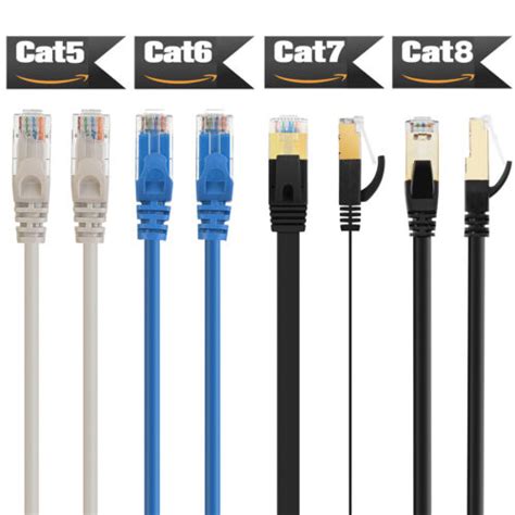 Cat 8 Cat 7 6 Ethernet Cable Shielded Internet Network Computer Patch