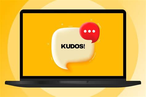 Premium Vector Kudos Speech Bubble With Text 3d Illustration Text