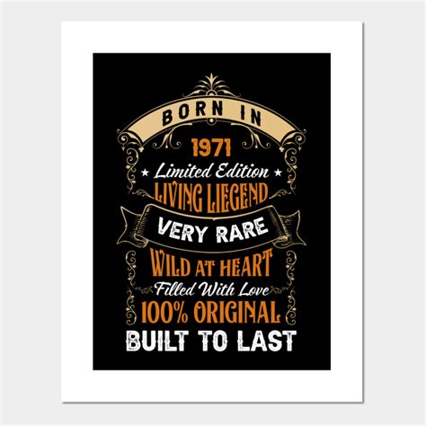 Born In 1971 Limited Edition Vintage 1971 Birthday Posters And Art