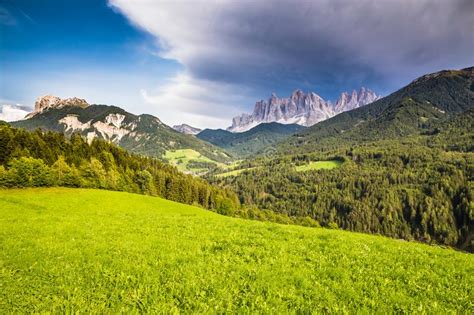 Geisler Odle Dolomites Peaks Val Di Funes Italy Stock Image Image Of
