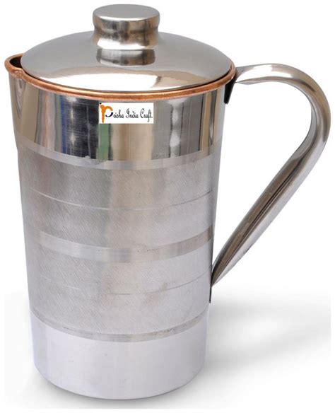 Buy Prisha India Craft Copper Jug Water Pitcher Outside Stainless Steel Utensils Capacity 16 L