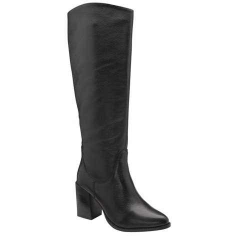 Black Heeled Lumsden Leather Knee High Boots Ravel