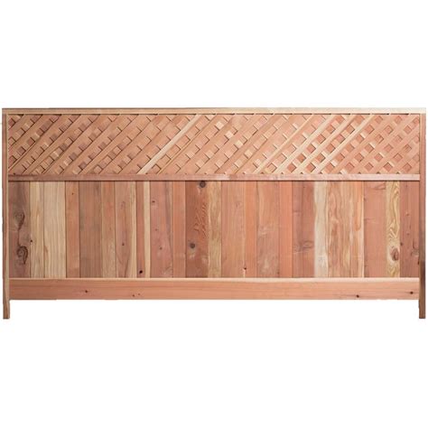 4 Ft H X 8 Ft W Redwood Lattice Top Fence Panel 01387 The Home
