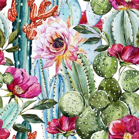 Watercolor Succulents Wallpaper Watercolor Cactus Succulent Wallpaper