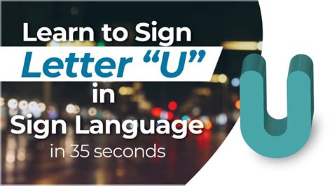 How To Sign The Letter U In Sign Language Youtube
