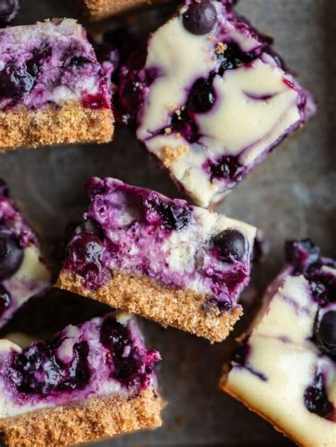 Blueberry Swirl Cheesecake Bars Beyond The Butter