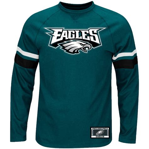 Mens Majestic Green Philadelphia Eagles Power Hit Long Sleeve T Shirt