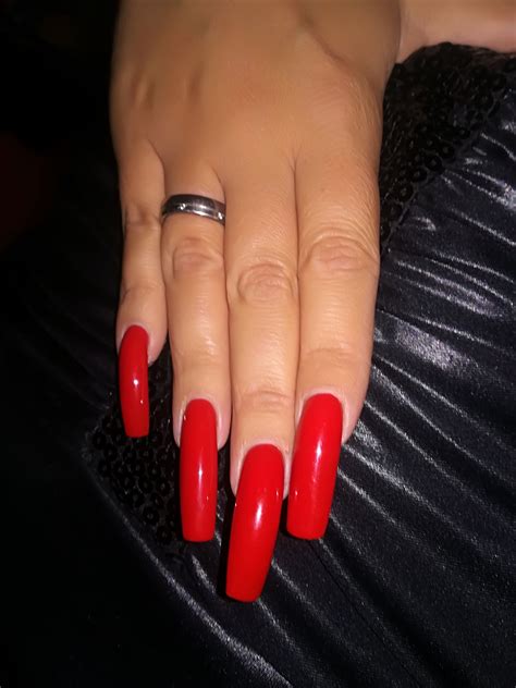 long red nails long red nails red manicure long square nails