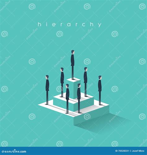 Business Hierarchy In Company Concept With Businessmen Standing On A