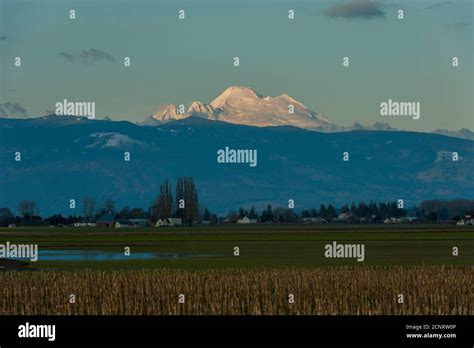 View Of The Cascade Mountains With Mount Baker From The Skagit Valley