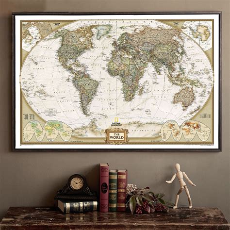 Vintage World Map Home Decoration Antique Poster Wall