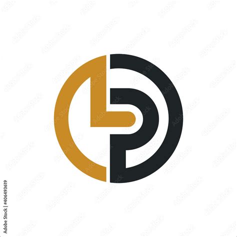 Creative Abstract Letter Pl Logo Design Linked Letter Lp Logo Design With Border Stock Vector