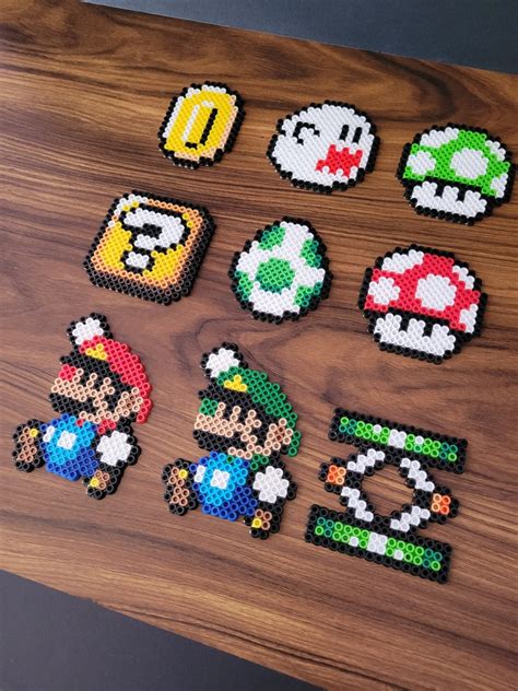 Super Mario Pixel Perler Bead Sprites Etsy Canada