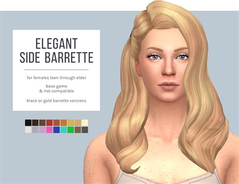 My Sims 4 Blog Elegant Side Barrette Hair By Femmeonamissionsims