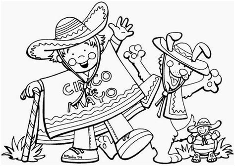 Colorear 5 De Mayo Para Niños México Colorear Dibujos Infantiles