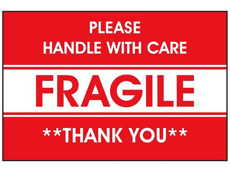 Please Handle With Carefragilethank You Label 2 X 3 S 5943 Uline