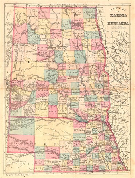 County Map Of Dakota And Nebraska Geographicus Rare Antique Maps